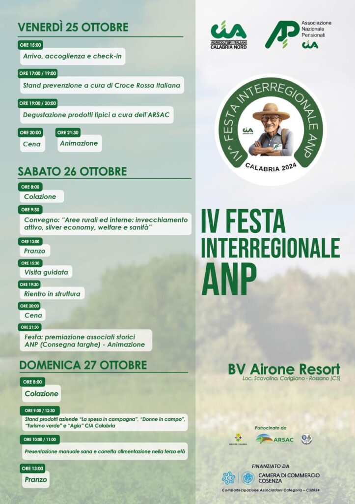 Programma della IV FESTA INTERREGIONALE ANP-CIA